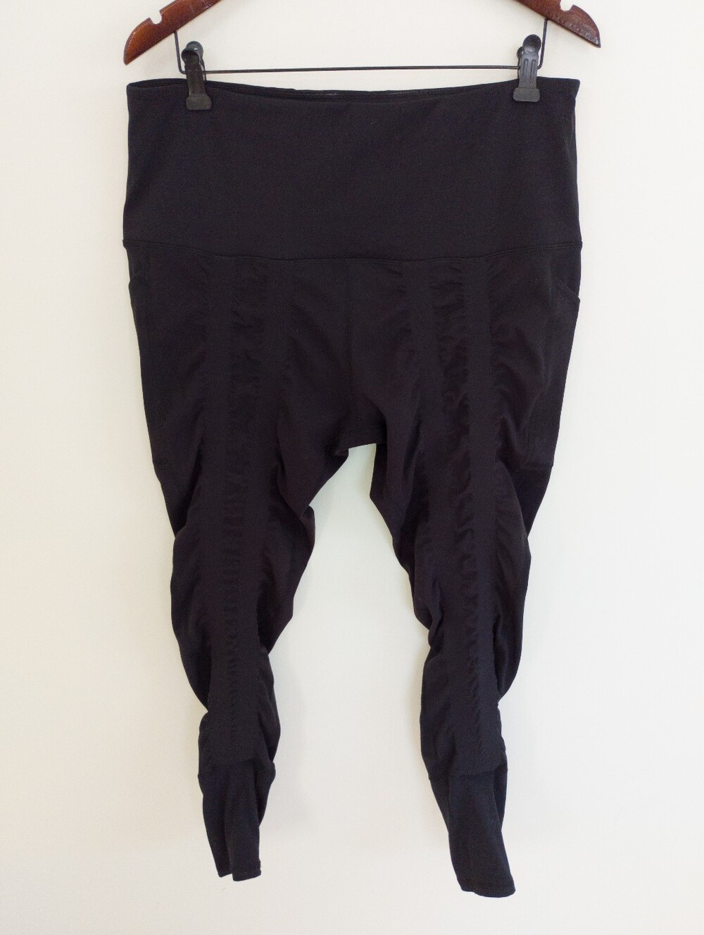 Sweetflexx Black Hi-Rise Resistance Leggings Size 16 Pockets Ruched Activewear